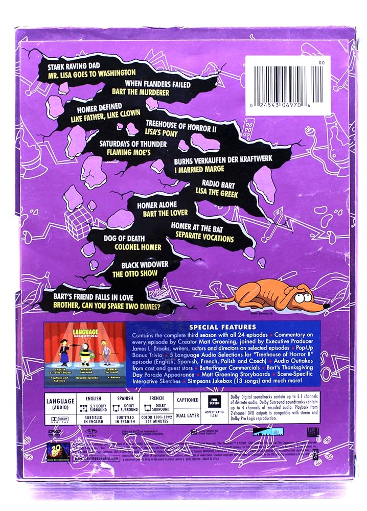 Amazon.com: The Simpsons - The Complete Third Season : Dan